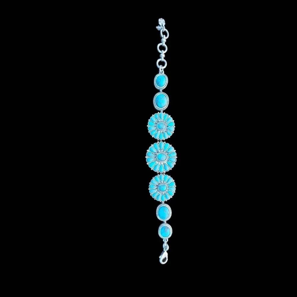 Lucky Brand Silver and Turquoise Boho Bracelet